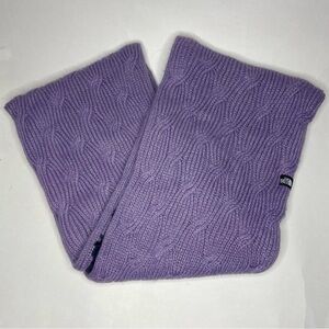 The North Face Purple Wrap Scarf Fuzzy Youth One Size Cable Knit Reversible Faux